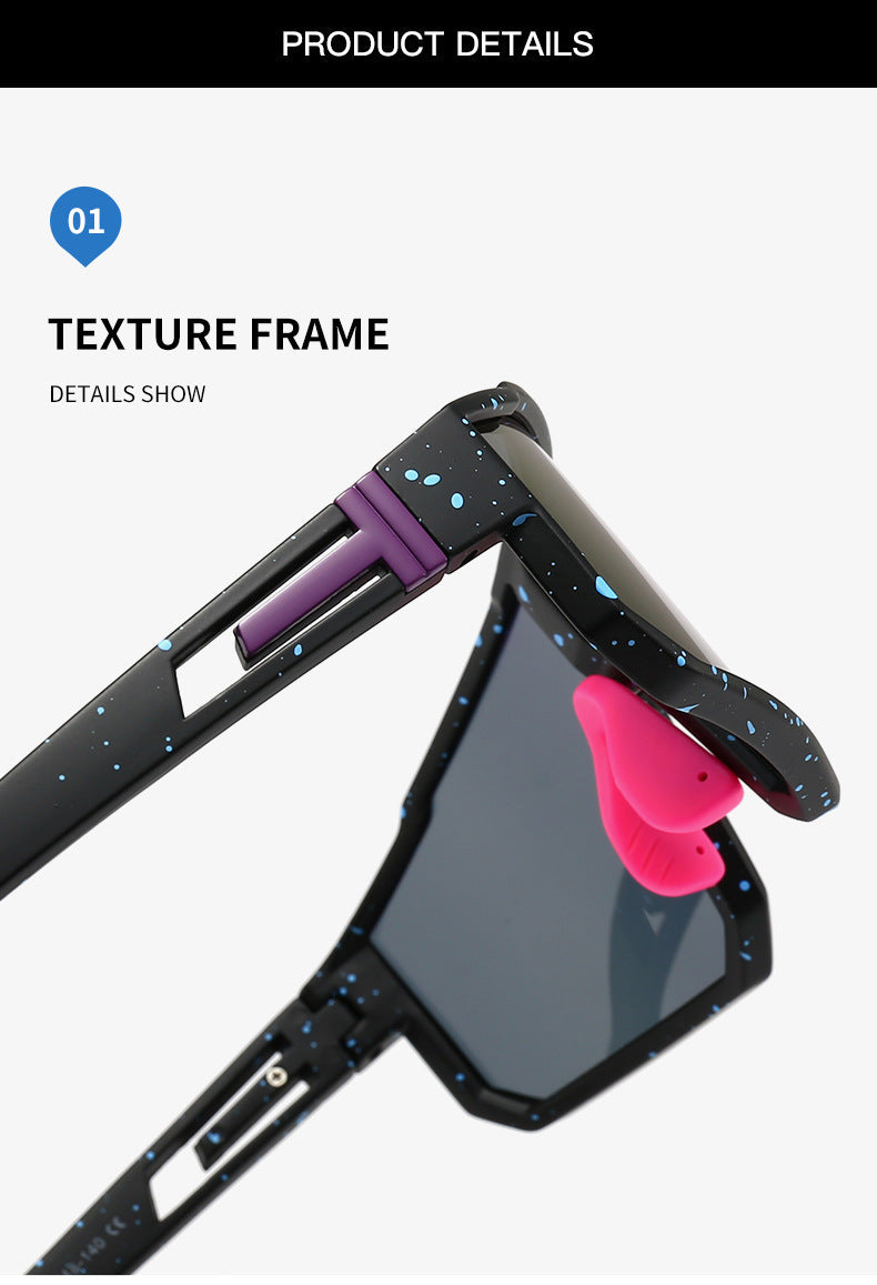 Sporty Polarized Sunglasses - Black & Purple