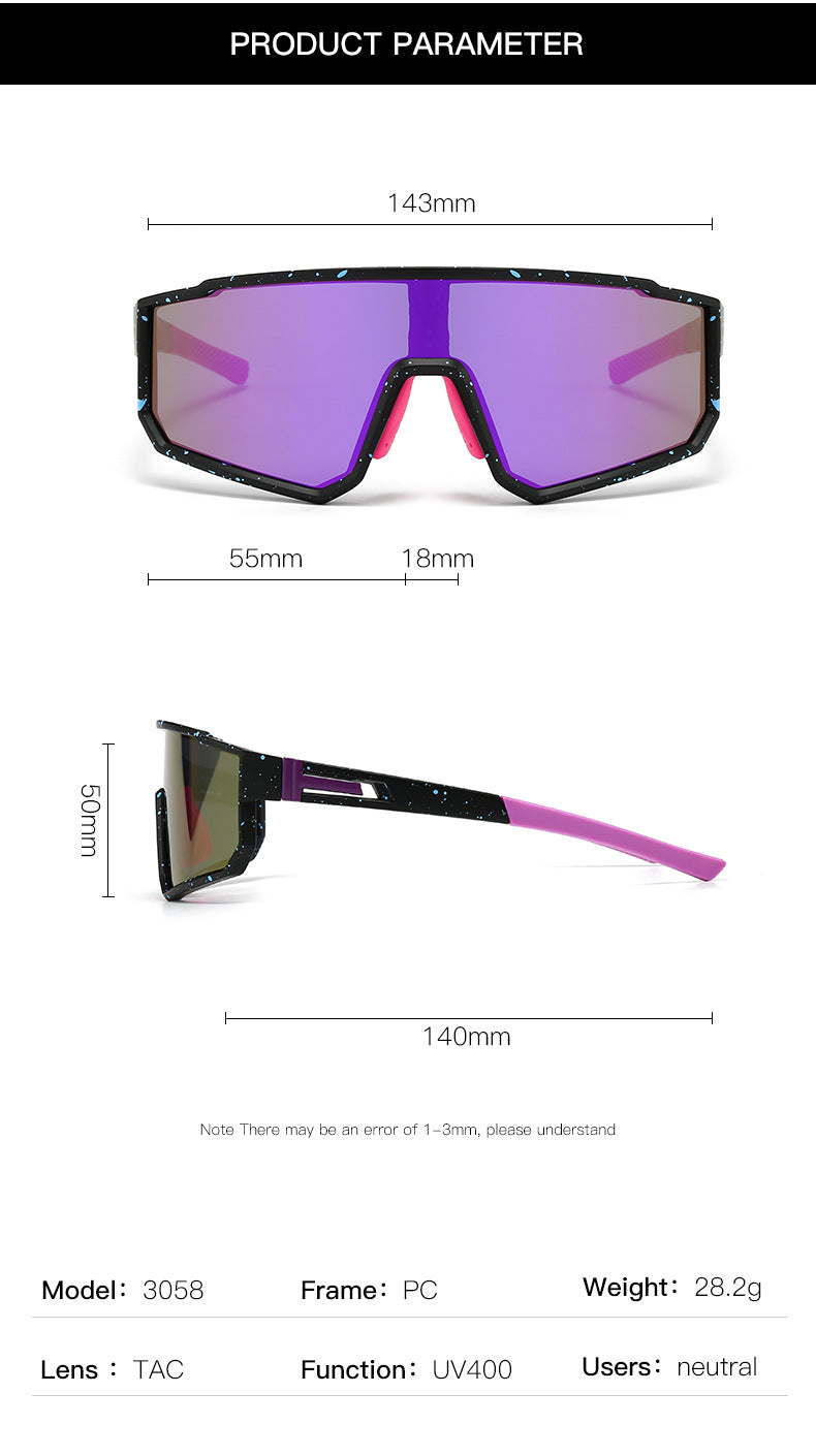 Sporty Polarized Sunglasses - White & Pink