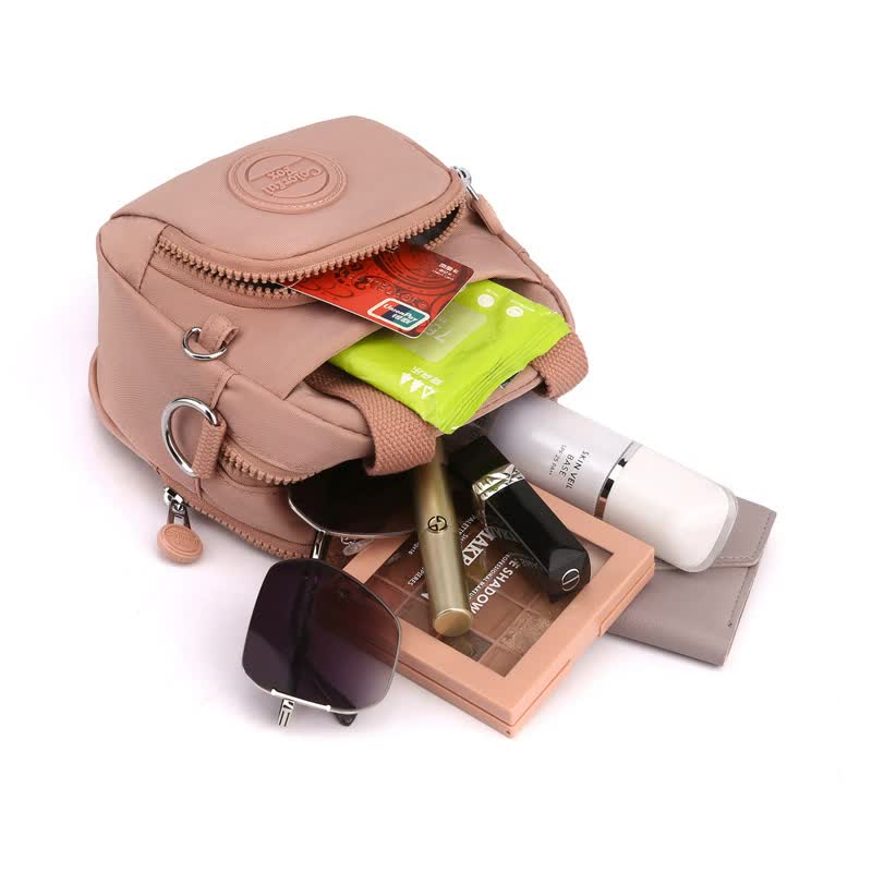 Mini Waterproof Crossbody Bag - Pink