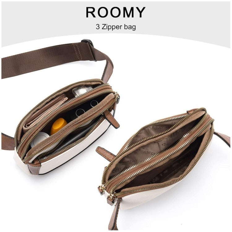 Waterproof Leather Belt Bag - Brown